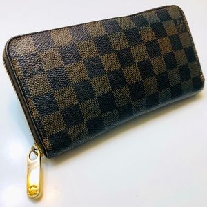❤️GENUINE LOUIS VUITTON Damier Ebene Zippy Wallet